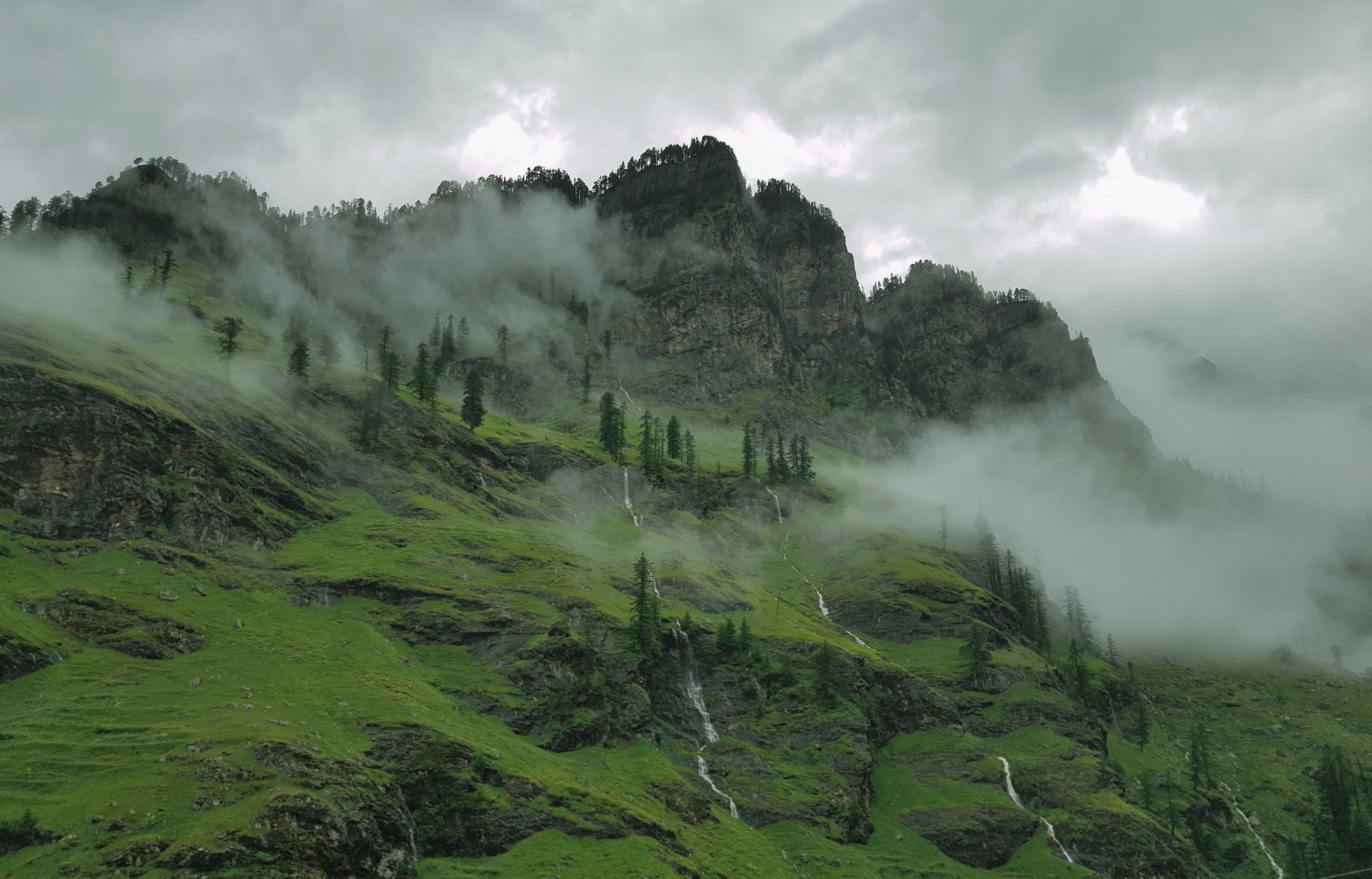 The road into Manali, minutes from Tarang Stays